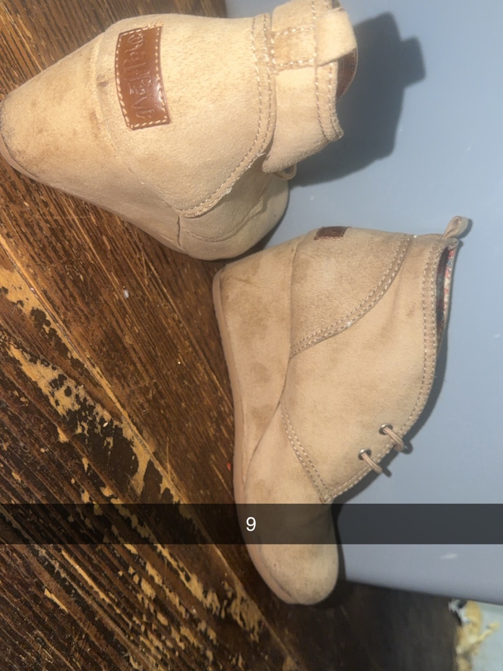 Mad Love Tan Suede Wedge Ankle Booties